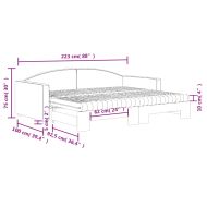 Канапе с изтеглящо легло и матрак кремаво 90x200 см плат