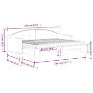 Канапе с изтеглящо легло и матрак светлосиво 80x200 см плат