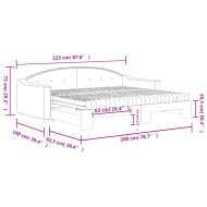 Канапе с изтеглящо легло и матрак светлосиво 90x200 см плат