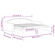 Канапе с изтеглящо легло и матрак тъмносиво 100x200 см плат