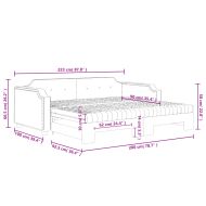 Канапе с изтеглящо легло и матрак тъмносиво 90x200 см плат