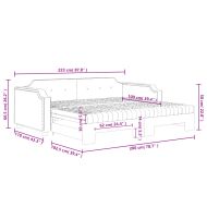 Канапе с изтеглящо легло и матрак тъмносиво 100x200 см плат
