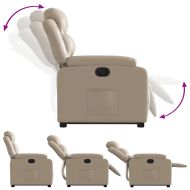 Електрически изправящ реклайнер стол, капучино, изкуствена кожа