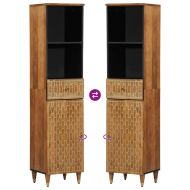 Комплект мебели за баня, 3 части, масивна мангова дървесина