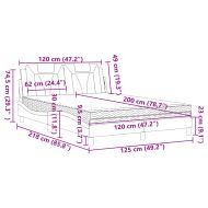 Легло Viana без матрак, кафяво, 120x200 см, изкуствена кожа