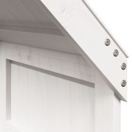 Двуетажно легло с покрив, бял, 75x190 см, борово дърво масив