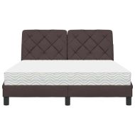 Легло с матрак, тъмнокафяво, 140x200 см, плат