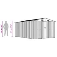 Градинска барака, 257x392x181 см, метал, сива