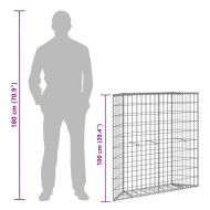 Габион повдигната леха трапец поцинкована стомана 100x20x100 см