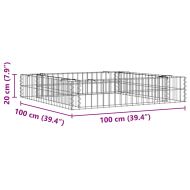 Габион повдигната леха, поцинкована стомана, 100x100x20 см