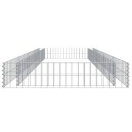 Габион повдигната леха, поцинкована стомана, 400x100x20 cм