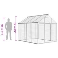 Външен птичарник/кокошарник, алуминий, 178x242x192 cм