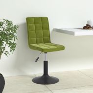 Въртящи се трапезни столове, 4 бр, светлозелени, кадифе