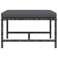 Модулна табуретка с възглавница, сива, полиратан