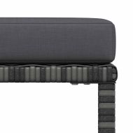 Модулна табуретка с възглавница, сива, полиратан