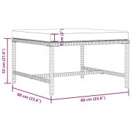 Модулна табуретка с възглавница, сива, полиратан