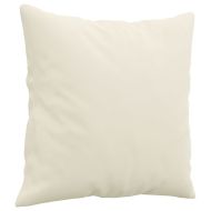 2-местен диван с декоративни възглавници кремав 120 см кадифе