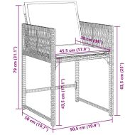Градински трапезен комплект 7 части възглавници черен полиратан
