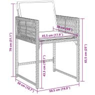 Градински трапезен комплект възглавници 9 части черен полиратан