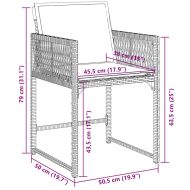 Градински комплект с възглавници 11 части полиратан черен