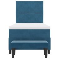 Легло с пружинирана основа Тъмносиньо 200 x 90 см Кадифе