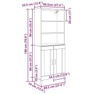 Висок шкаф 2 pcs дъб артизан Инженерно дърво