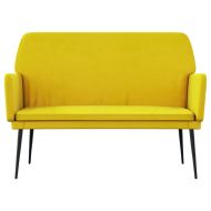 Пейка, жълта, 108x79x79 см, кадифе