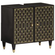 Шкаф за баня 62x33x58 см масивно мангово дърво