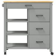 Кухненска количка "MONZA" 84x40x88,5 см борово дърво масив