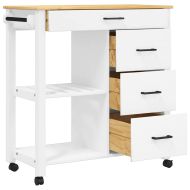 Кухненска количка "MONZA" 84x40x88,5 см борово дърво масив