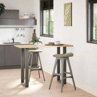 Крака за бар маса, U-образни, 2 бр., антрацит, 50 x (100-101) см, стомана