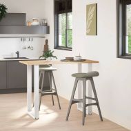 Крака за бар маса, U-образни, 2 бр., бели, 60 x (100-101) см, стомана