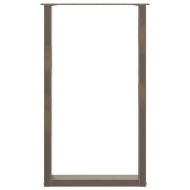 Крака за бар маса, U-образни, 2 бр., естествена стомана, 60 x (100-101) см, стомана