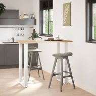 Крака за бар маса, U-образни, 2 бр., бели, 60 x (110-111) см, стомана