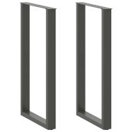 Крака за бар маса, U-образни, 2 бр., антрацит, 60x(110-111) см, стомана