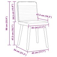 Трапезни столове, 2 бр, дънково сини, текстил