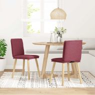 Трапезни столове, 2 бр, виненочервени, текстил