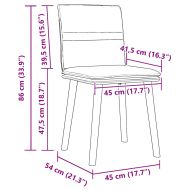 Трапезни столове, 2 бр, таупе, текстил