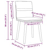 Трапезни столове, 2 бр, сини, текстил