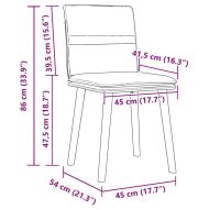 Трапезни столове, 2 бр, дънково сини, текстил