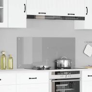 Кухненски заден панел Светлосиво 110 x 50 cm закалено стъкло