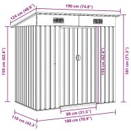 Градинска барака за съхранение, кафява, 194x121x181 см, стомана