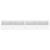 Стенни ТB шкафове, 2 бр, бели, 80x30x30 см, инженерно дърво