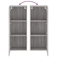 ТB стенен шкаф, сив сонома, 40,5x30x102 см, инженерно дърво