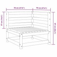 Градински ъглов диван, восъчнокафяв, 70x70x67 см, бор масив