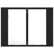 Шкаф с огледало за баня Черния дъб 60 x 12 x 45 см