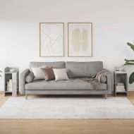 Странични маси с рафт, 2 бр, бетонно сиви, 25,5x27x60 см