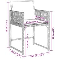 Градински комплект от 13 части с възглавници сив полиратан