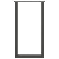 Крака за бар маса, U-образни, 2 бр., антрацит, 50x(90-91) см, стомана