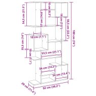 Библиотека, сив сонома, 92x29x188 см, инженерно дърво